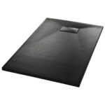 vidaXL Sprchová vanička, SMC, čierna 100x80 cm – Obrázok 2