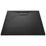 vidaXL Sprchová vanička, SMC, čierna 100x80 cm – Obrázok 4