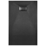 vidaXL Sprchová vanička, SMC, čierna 100x80 cm – Obrázok 5