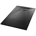 vidaXL Sprchová vanička, SMC, čierna 120x70 cm – Obrázok 2