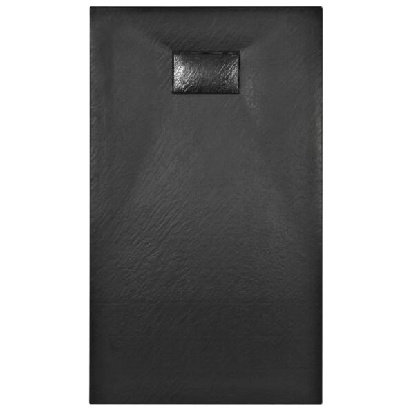 vidaXL Sprchová vanička, SMC, čierna 120x70 cm – Obrázok 5