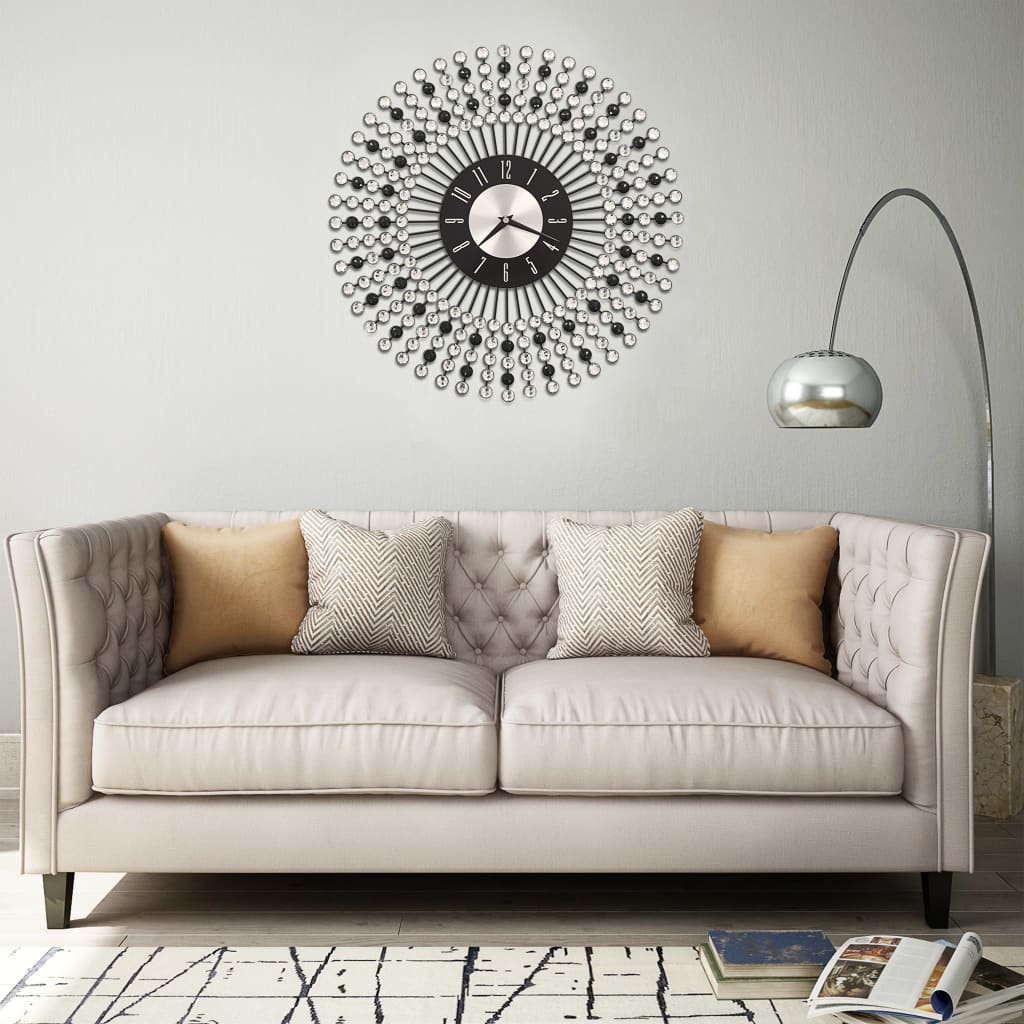 VXL8719883608907_m_en_hd_1.jpg vidaXL Nástenné hodiny čierne 43 cm kovové – Obrázok 1