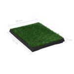 vidaXL Toalety pre psy 2 ks s nádobou a umelou trávou zelené 63x50x7cm – Obrázok 10