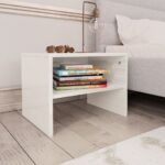 vidaXL Nočné stolíky 2 ks, lesklé biele 40x30x30 cm, kompozitné drevo – Obrázok 2