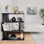 vidaXL Knižnica/deliaca stena, čierna 80x24x96 cm, kompozitné drevo – Obrázok 4