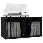 vidaXL Úložný box na vinyly, čierny 71x34x36 cm, kompozitné drevo – Obrázok 3
