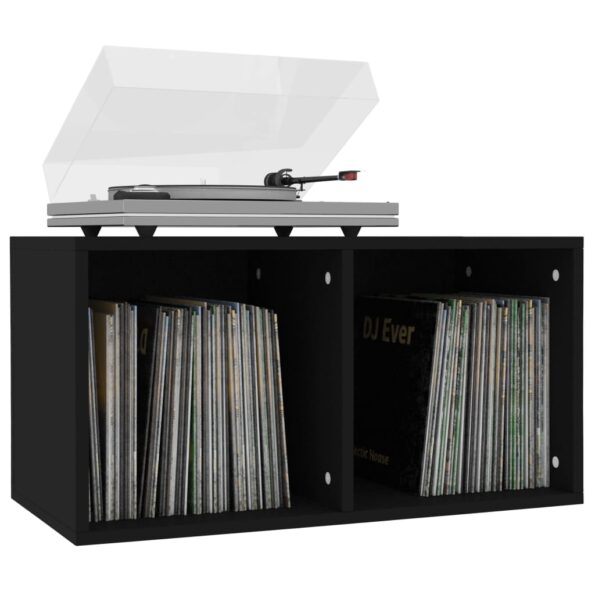 vidaXL Úložný box na vinyly, čierny 71x34x36 cm, kompozitné drevo – Obrázok 3