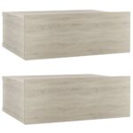 vidaXL Nástenné nočné stolíky 2ks, sonoma 40x30x15cm, kompozitné drevo – Obrázok 2