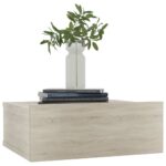 vidaXL Nástenné nočné stolíky 2ks, sonoma 40x30x15cm, kompozitné drevo – Obrázok 3
