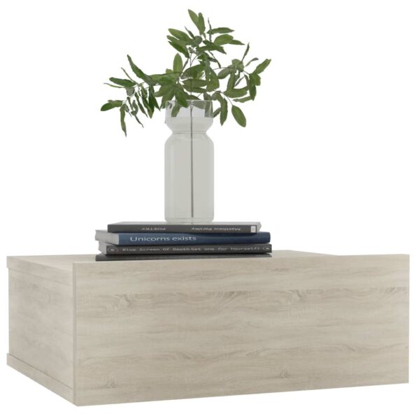vidaXL Nástenné nočné stolíky 2ks, sonoma 40x30x15cm, kompozitné drevo – Obrázok 3