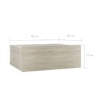 vidaXL Nástenné nočné stolíky 2ks, sonoma 40x30x15cm, kompozitné drevo – Obrázok 7