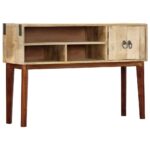 vidaXL Konzolový stolík 115x30x76 cm surové masívne mangovníkové drevo – Obrázok 9