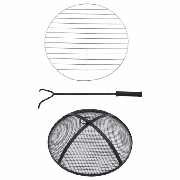 vidaXL Mozaikové ohnisko so stolom, tehlovo biele 68 cm, keramika – Obrázok 9