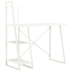 vidaXL Písací stôl s policami, biely 102x50x117 cm