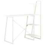 vidaXL Písací stôl s policami, biely 102x50x117 cm – Obrázok 4