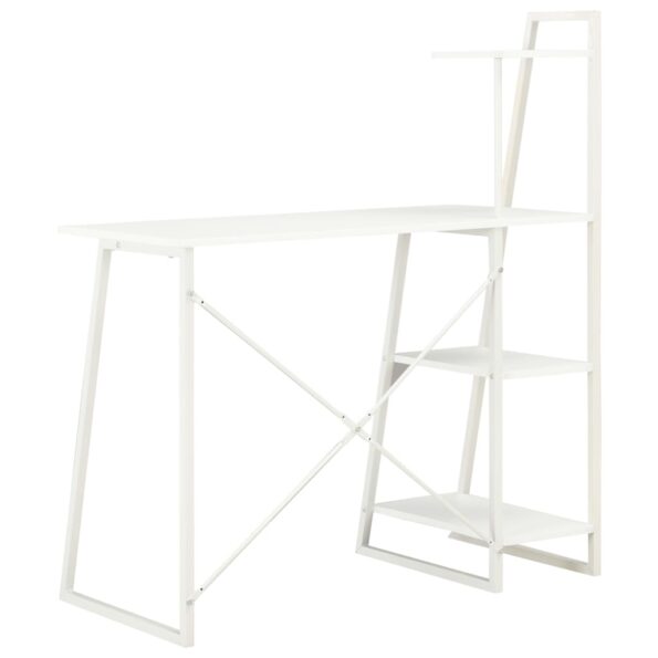 vidaXL Písací stôl s policami, biely 102x50x117 cm – Obrázok 4
