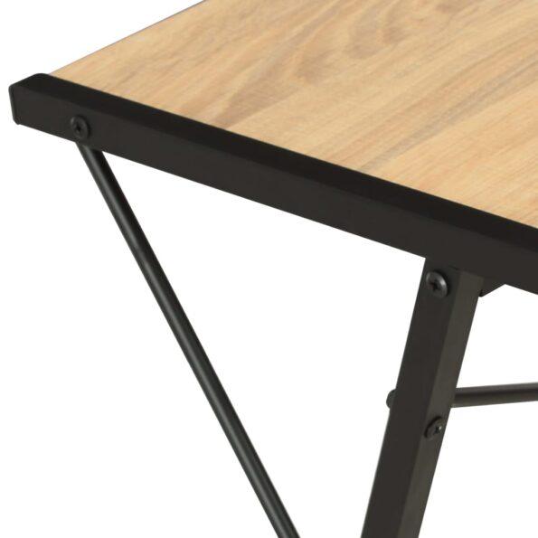 vidaXL Stôl s poličkami, čierna a dubová farba 116x50x93 cm – Obrázok 6