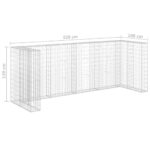 vidaXL Gabiónová stena na odpadkové koše,pozinkovaná oceľ 320x100x120cm – Obrázok 7