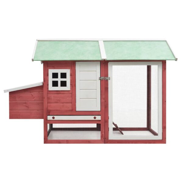 vidaXL Kurín, červený 170x81x110 cm, borovicový a jedľový masív – Obrázok 4