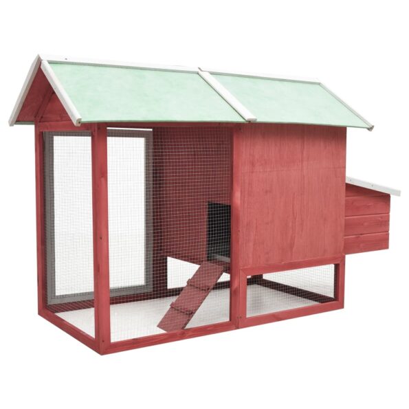 vidaXL Kurín, červený 170x81x110 cm, borovicový a jedľový masív – Obrázok 5