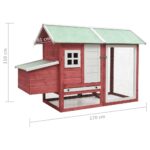 vidaXL Kurín, červený 170x81x110 cm, borovicový a jedľový masív – Obrázok 8