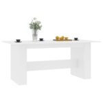 vidaXL Jedálenský stôl, biely 180x90x76 cm, kompozitné drevo – Obrázok 3