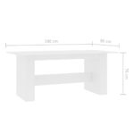 vidaXL Jedálenský stôl, biely 180x90x76 cm, kompozitné drevo – Obrázok 7