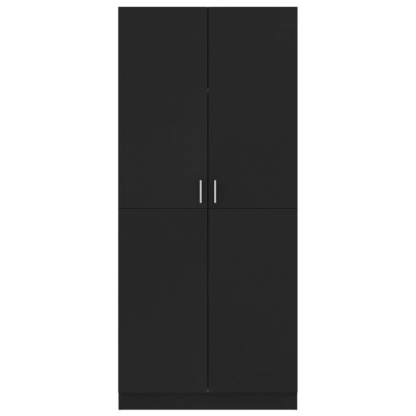 vidaXL Šatník, čierny 80x52x180 cm, kompozitné drevo – Obrázok 6