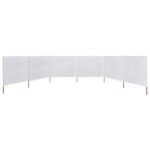 vidaXL 6-panelová zábrana proti vetru látková 600x160 cm piesková a biela – Obrázok 3