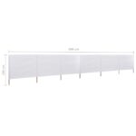 vidaXL 6-panelová zábrana proti vetru látková 600x160 cm piesková a biela – Obrázok 6