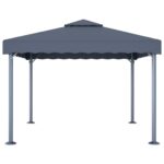 vidaXL Altánok 300x300 cm, antracitový, hliník – Obrázok 2
