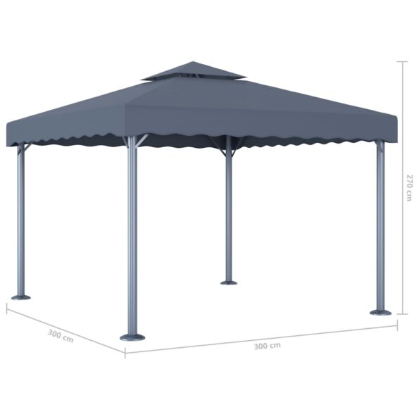 vidaXL Altánok 300x300 cm, antracitový, hliník – Obrázok 4