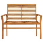 vidaXL Záhradná lavička 112 cm, tíkový masív – Obrázok 2