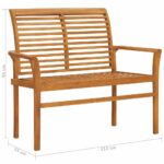 vidaXL Záhradná lavička 112 cm, tíkový masív – Obrázok 6