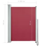 vidaXL Zaťahovacia bočná markíza na terasu 100x300 cm, červená – Obrázok 8
