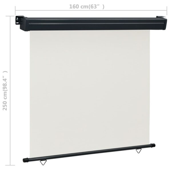 vidaXL Bočná markíza na balkón 160x250 cm, krémová – Obrázok 10