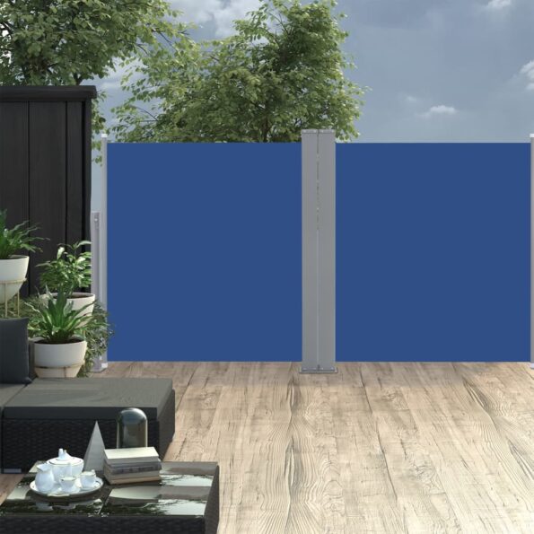 vidaXL Zaťahovacia bočná markíza, modrá 100x600 cm – Obrázok 3