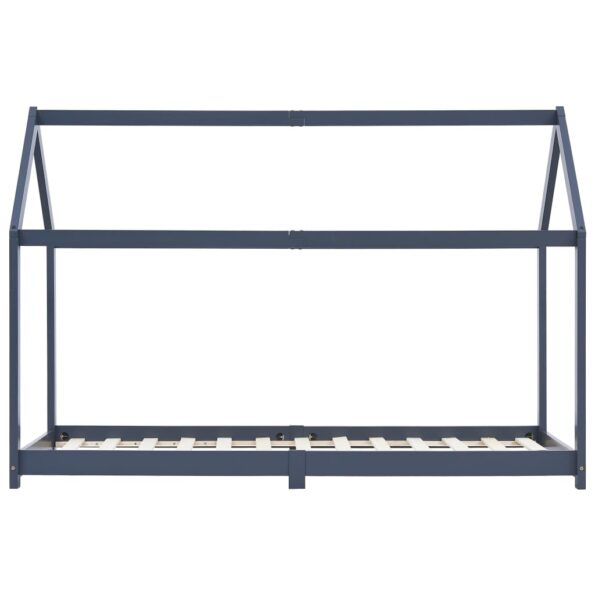 vidaXL Detský posteľný rám sivý  borovicový masív 90x200 cm – Obrázok 3