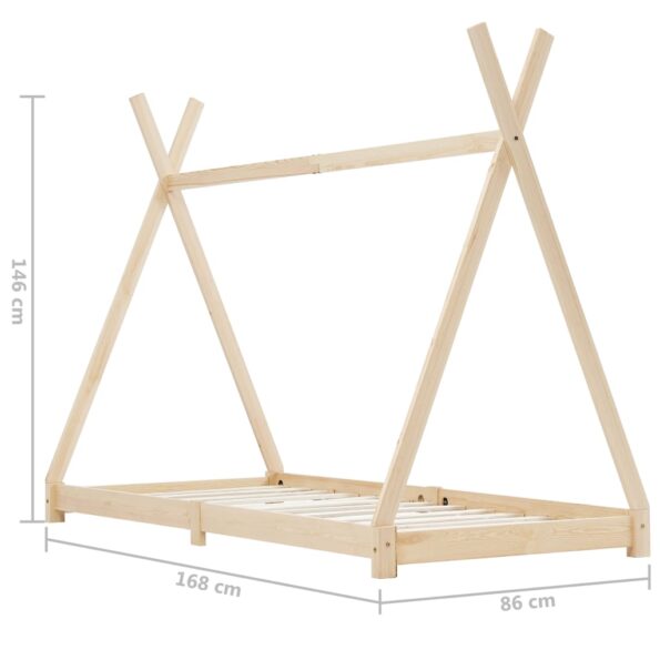 vidaXL Detský posteľný rám 80x160 cm borovicový masív – Obrázok 7
