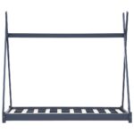vidaXL Detský posteľný rám sivý 70x140 cm borovicový masív – Obrázok 3