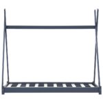 vidaXL Detský posteľný rám sivý borovicový masív 90x200 cm – Obrázok 3