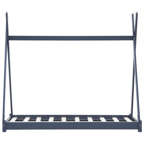 vidaXL Detský posteľný rám sivý borovicový masív 90x200 cm – Obrázok 3