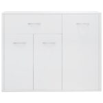 vidaXL Komoda, lesklá biela 88x30x70 cm, kompozitné drevo – Obrázok 5