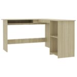vidaXL Rohový stôl v tvare L, dub sonoma 120x140x75cm kompozitné drevo – Obrázok 2
