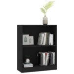 vidaXL Knižnica, čierna 60x24x76 cm, kompozitné drevo – Obrázok 3