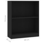vidaXL Knižnica, čierna 60x24x76 cm, kompozitné drevo – Obrázok 6
