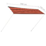 vidaXL Zaťahovacia markíza 300x150 cm oranžová a hnedá – Obrázok 7