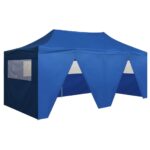 vidaXL Profesionálny skladací párty stan+4 steny 3x6 m, oceľ, modrý – Obrázok 3