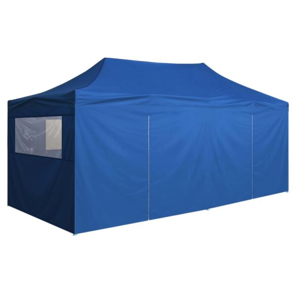 vidaXL Profesionálny skladací párty stan+4 steny 3x6 m, oceľ, modrý – Obrázok 5