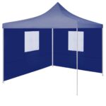 vidaXL Profesionálny skladací párty stan+2 steny 2x2 m, oceľ, modrý